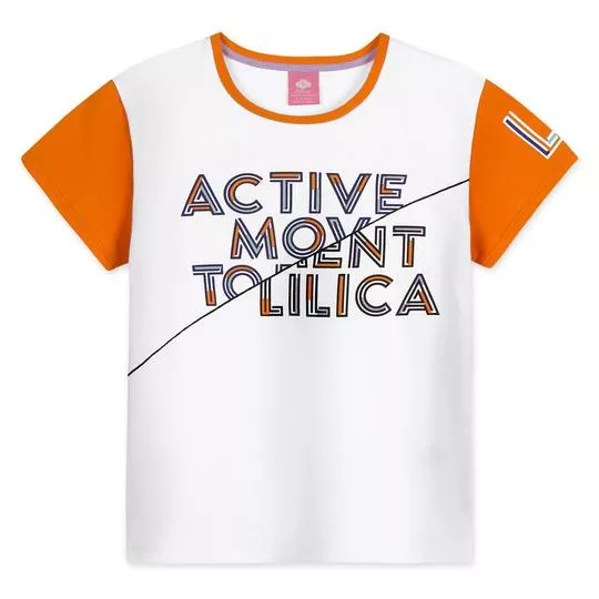 Blusa Infantil Active- Branca & Laranja- LILICA RIPILICA & TIGOR