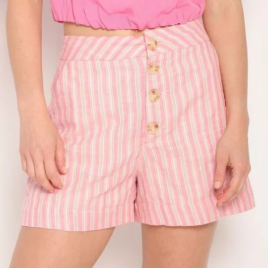 Short Listrado- Rosa- ZINCO