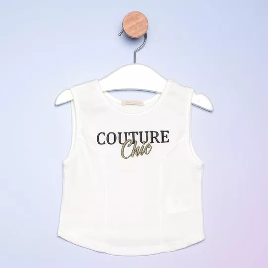 Blusa Com Inscrições- Branca & Preta- PETIT CHERIE