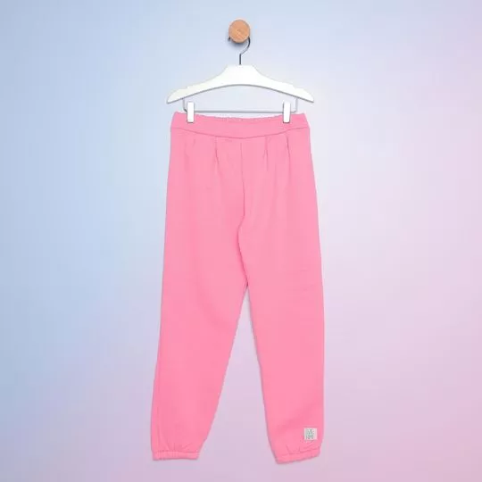 Calça Jogger Em Moletinho- Rosa- Mon Sucré