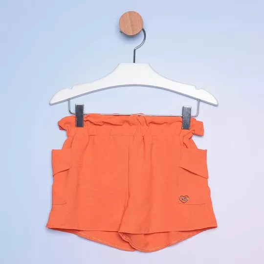 Short Com Bolsos Laterais- Laranja- Mon Sucré