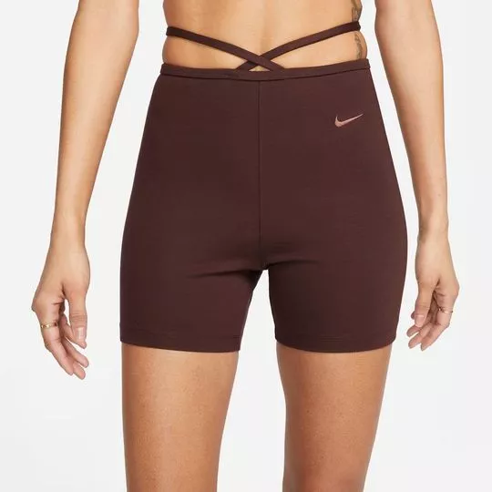 Short Com Tiras Cruzadas- Marrom- Nike