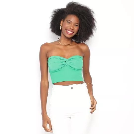 Cropped Canelado -  Verde - Sommer