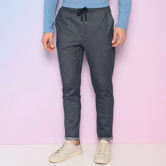 Calça Jogger Em Moletom -  Azul Marinho - Malwee