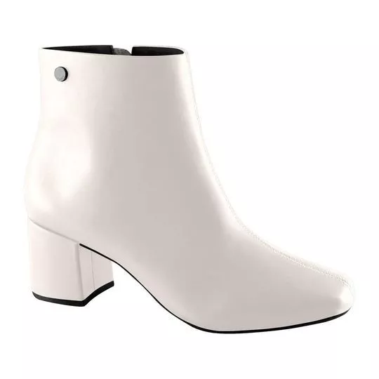 Bota Com Tag -  Off White -  Salto: 6cm - VIA UNO