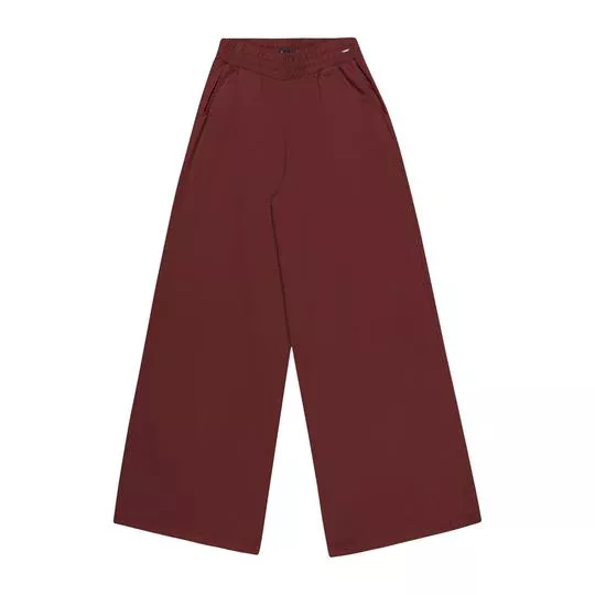 Calça Pantalona Lisa -  Marrom Escuro - Elian