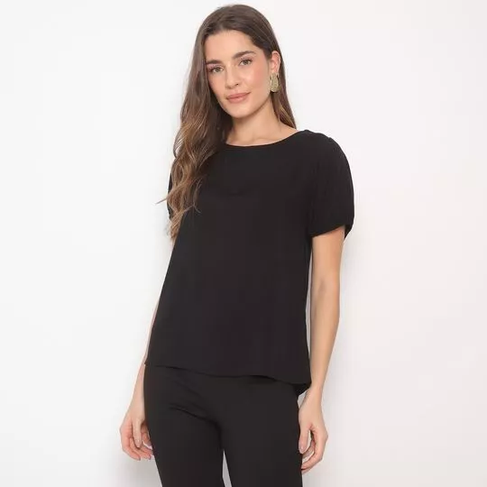 Blusa Com Amarração -  Preta - The Style