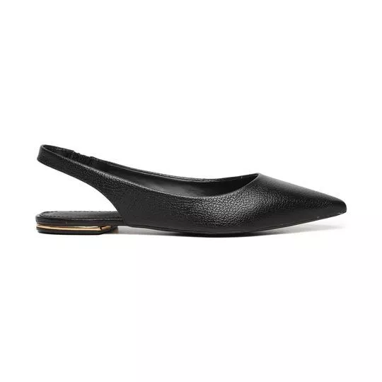 Slingback Em Couro -  Preto - Loucos e Santos