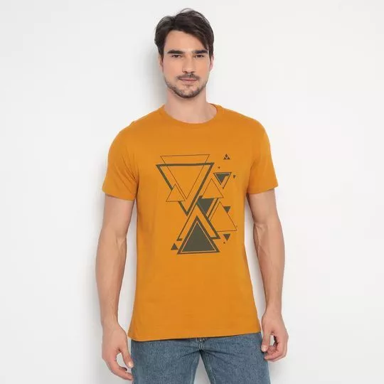 Camiseta Geométrica -  Amarelo Escuro & Cinza escuro - VIP RESERVA