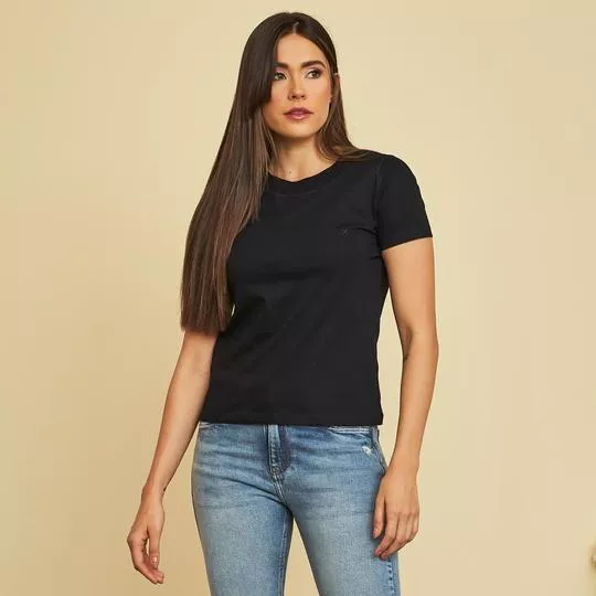 Blusa Com Bordado -  Preta - TXC BRAND