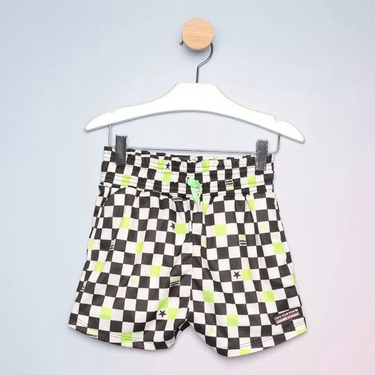 Short Quadriculado -  Preto & Branco - Vanilla Cream