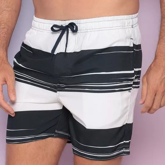 Short Listrado -  Azul Marinho & Branco - TNG