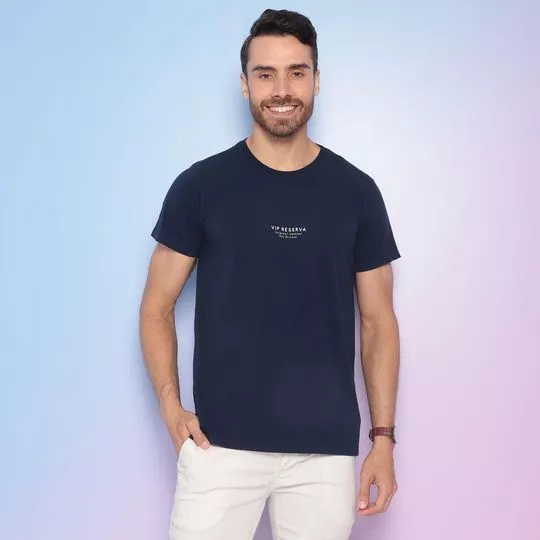 Camiseta Vip Reserva® -  Azul Marinho & Bege Claro - VIP RESERVA