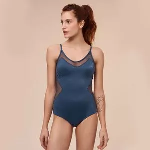 Body Com Recortes<BR>- Azul Marinho<BR>- Suntime