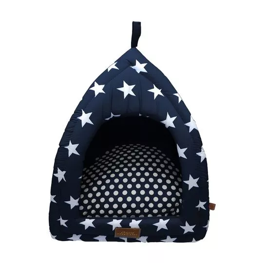 Cabana Star- Azul Marinho & Branca- 52x45x42cm- Fabrica Pet