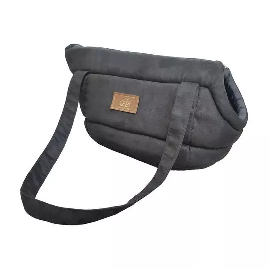 Bolsa Para Transporte Acamurçada- Cinza Escuro- 20x45x27cm- Fabrica Pet