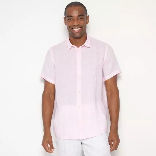 Camisa Em Linho -  Rosa Claro - Reserva