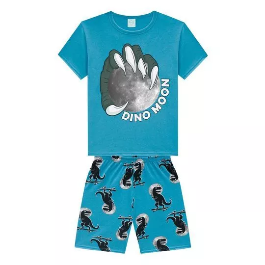 Pijama Dinossauros -  Azul & Preto - Kyly