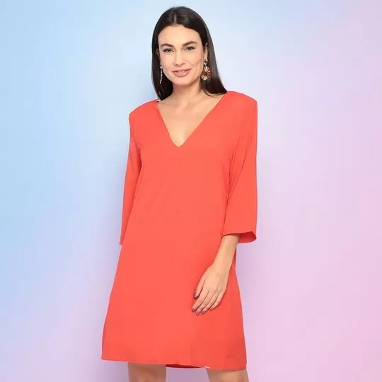 Vestido Curto Com Recortes -  Laranja - My Favorite Things