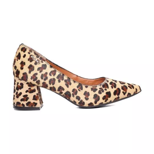 Scarpin Animal Print -  Bege Claro & Marrom - VIA UNO