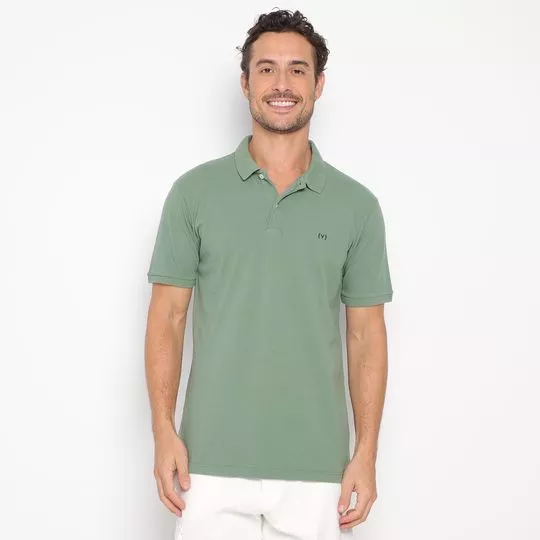 Polo Com Bordado -  Verde Militar - Vide Bula