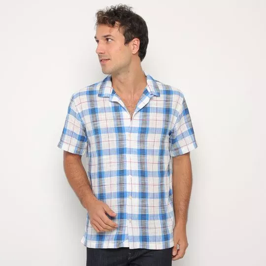 Camisa Xadrez- Azul Marinho & Branca- Reserva