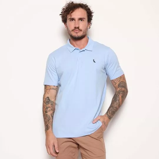 Polo Clássica Piquet Pima- Azul Claro- Reserva