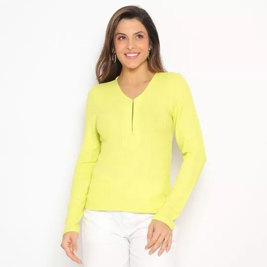 Blusa Texturizada- Verde Limão- ZINCO