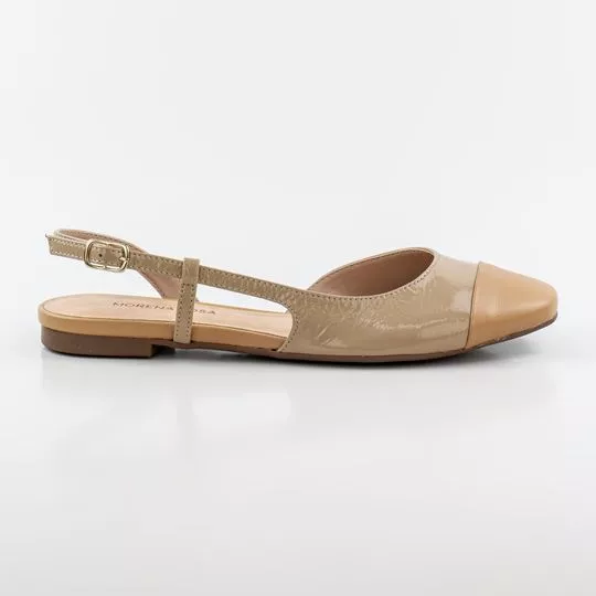 Slingback Com Vazados- Bege