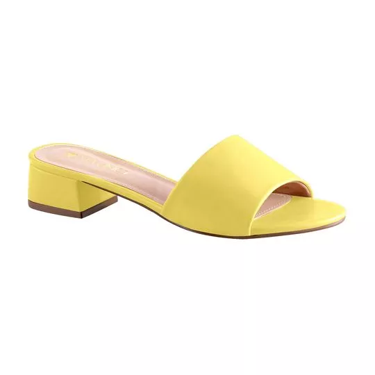 Tamanco Liso- Amarelo- Salto: 3cm- VIA UNO