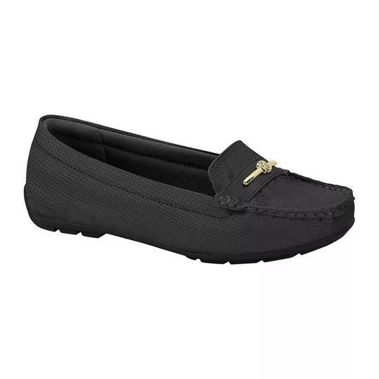 Mocassim Com Aviamento- Preto- Modare