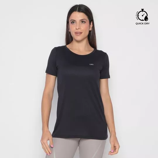 Camiseta Action Quick Dry® & Easy Care®- Preta- Live