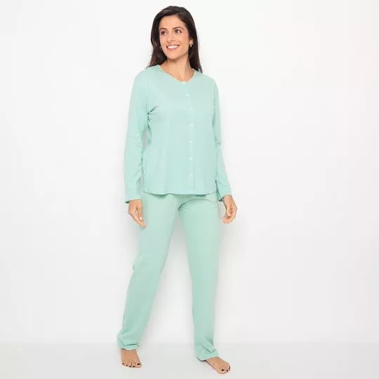 Pijama Básico -  Verde Água -