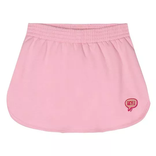 Short Saia Com Bordado -  Rosa Claro & Pink - Marisol