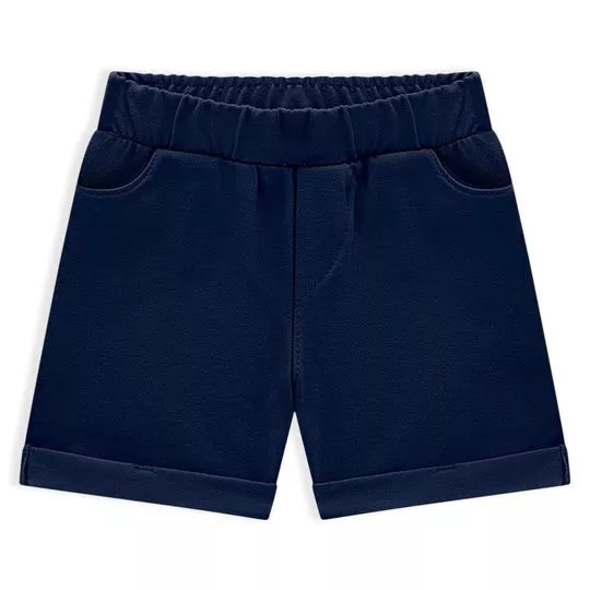 Short Com Recortes -  Azul Marinho - Milon