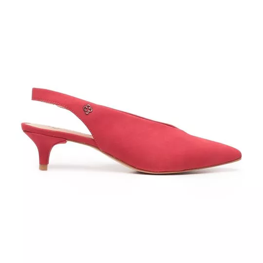 Slingback Em Couro - Vermelho - Capodarte