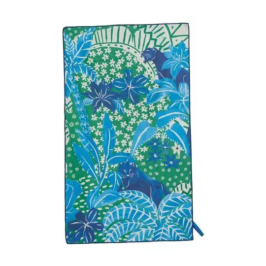 Toalha Folhagens - Azul & Verde Escuro - 75x130cm - Farm