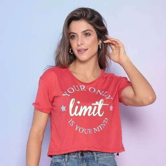 Blusa Limit -  Vermelha & Branca -