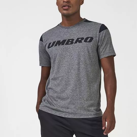 Camiseta Umbro® -  Cinza Escuro & Preta -