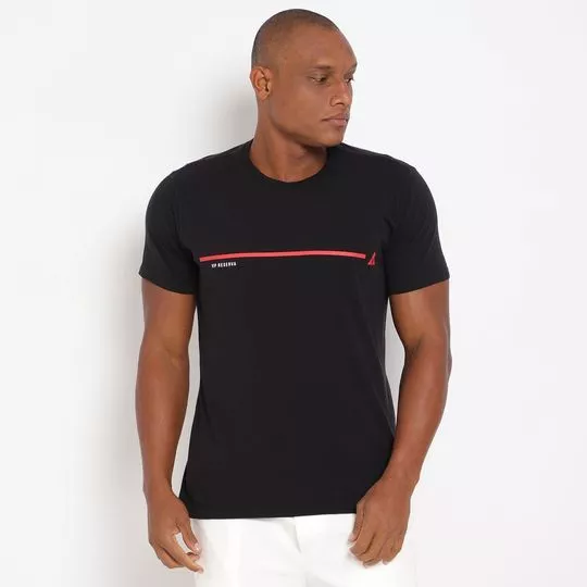 Camiseta Vip Reserva® -  Preta & Vermelha -