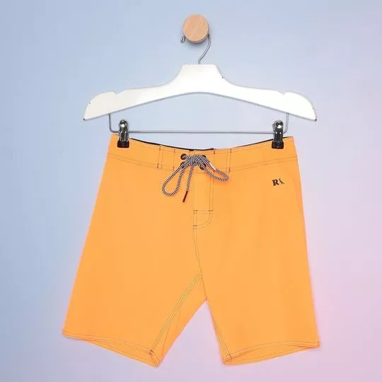 Short D'Água Juvenil Com Logo -  Laranja & Preto - Reserva Mini