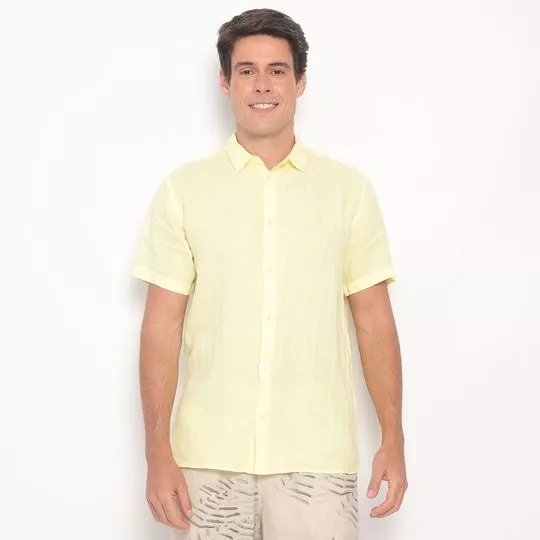 Camisa Em Linho -  Amarelo Claro - Reserva