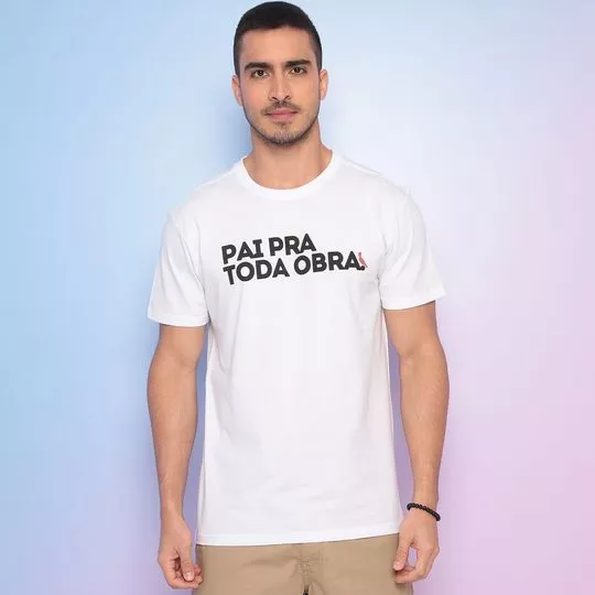 Camiseta Com Inscrições -  Off White & Preta - Reserva