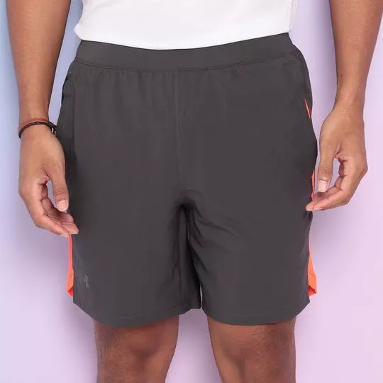 Short Com Recortes -  Cinza Escuro & Laranja - Under Armour