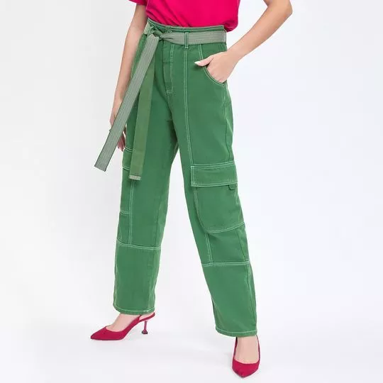 Calça Cargo Com Amarração -  Verde - ZINCO