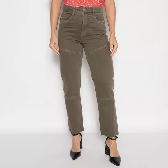 Calça Mom Em Sarja -  Verde Militar - ZINCO