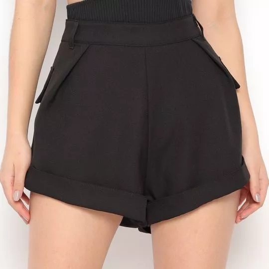 Short Com Pregas -  Preto - My Favorite Things