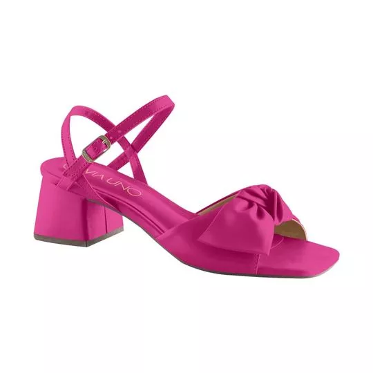 Sandália Com Laço -   Pink -   Salto: 11cm - VIA UNO