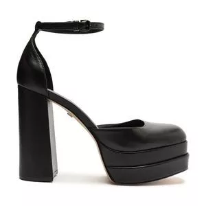 Sapato Meia Pata Em Couro<BR> -  Preto<BR> - Arezzo & Co.