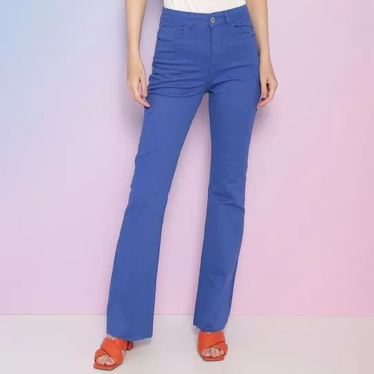 Calça Flare Lisa -  Azul - Morena Rosa